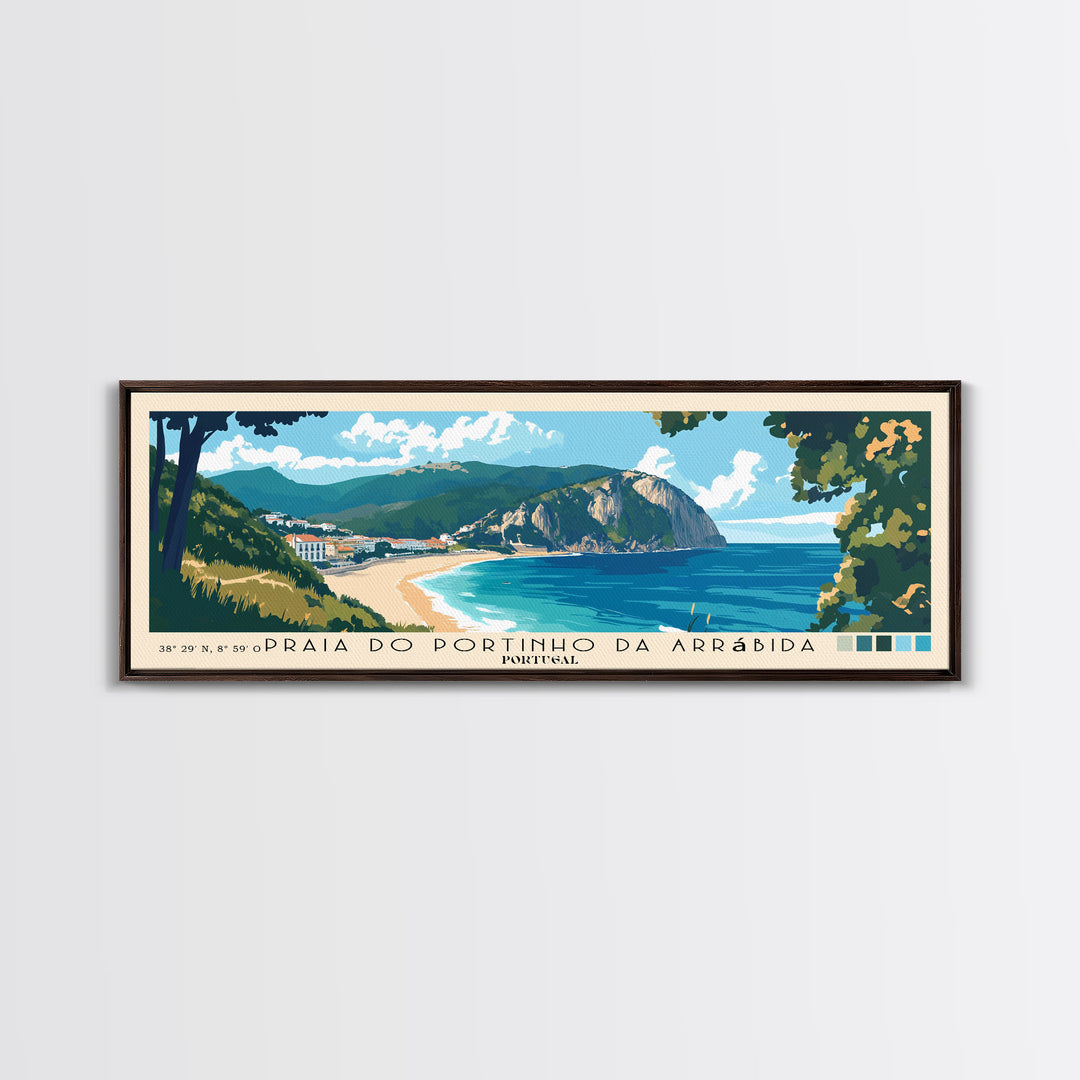 Praia do Portinho da Arrábida, Portugal Panoramic Print, Vacation Gift, Portugal Wall Art, Vacation Wall Art, Vacatation Memories, Beach Decor, Beach Or Lakehouse Art