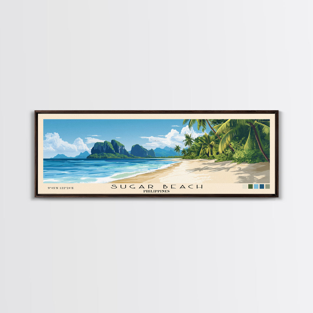 Sugar Beach, Philippines Panoramic Print, Vacation Gift, Philippines Wall Art, Vacation Wall Art, Vacatation Memories, Beach Decor, Beach Or Lakehouse Art