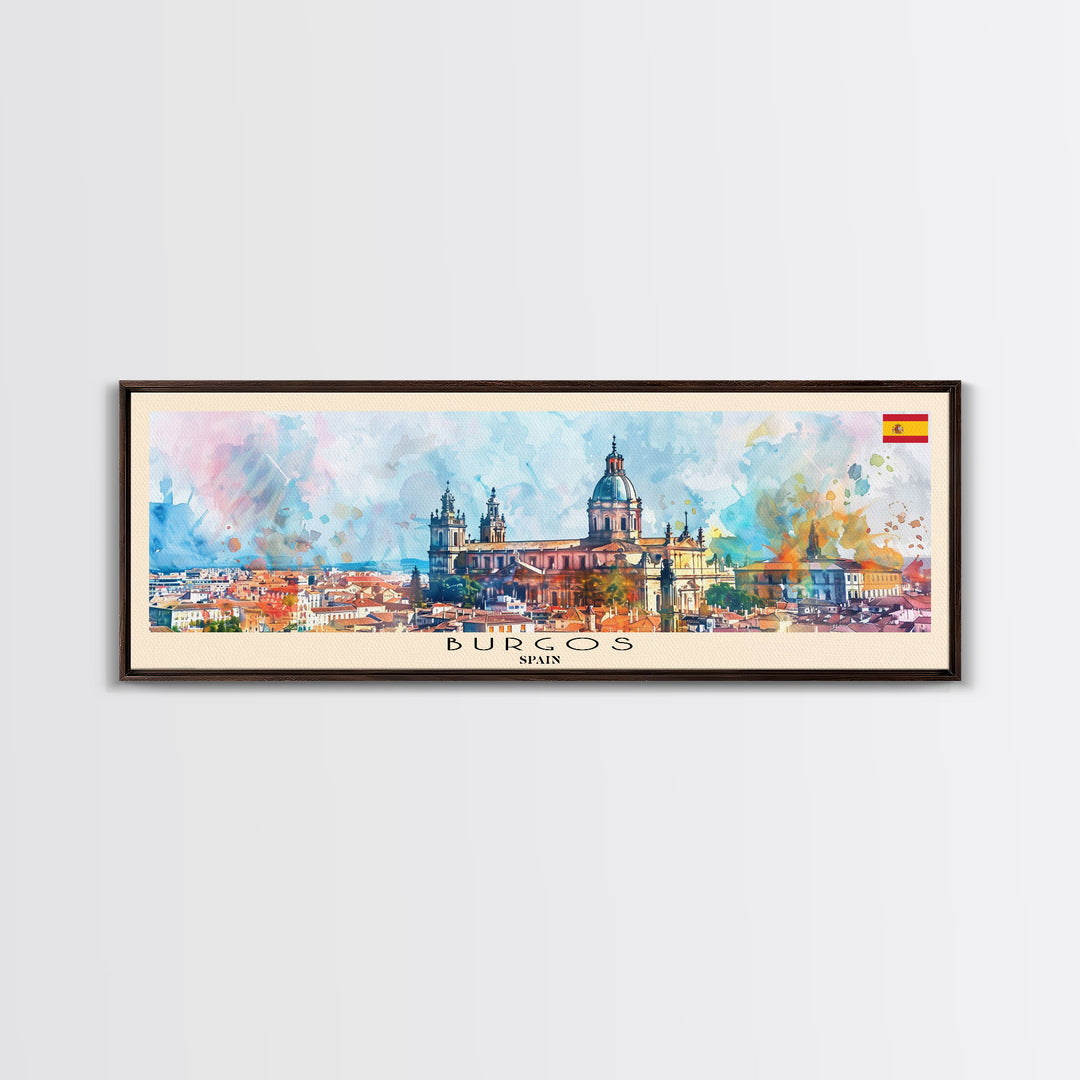 Burgos Spain Wall Art, Panoramic Travel Poster, Panoramic Framed Canvas Print, City Wall Art, Wall Hanging Home Decor, Travel Art