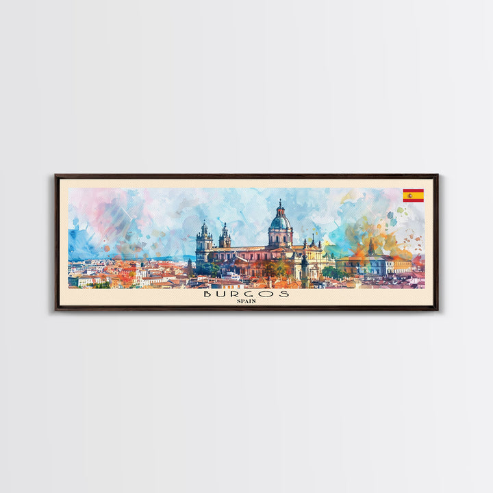 Burgos Spain Wall Art, Panoramic Travel Poster, Panoramic Framed Canvas Print, City Wall Art, Wall Hanging Home Decor, Travel Art