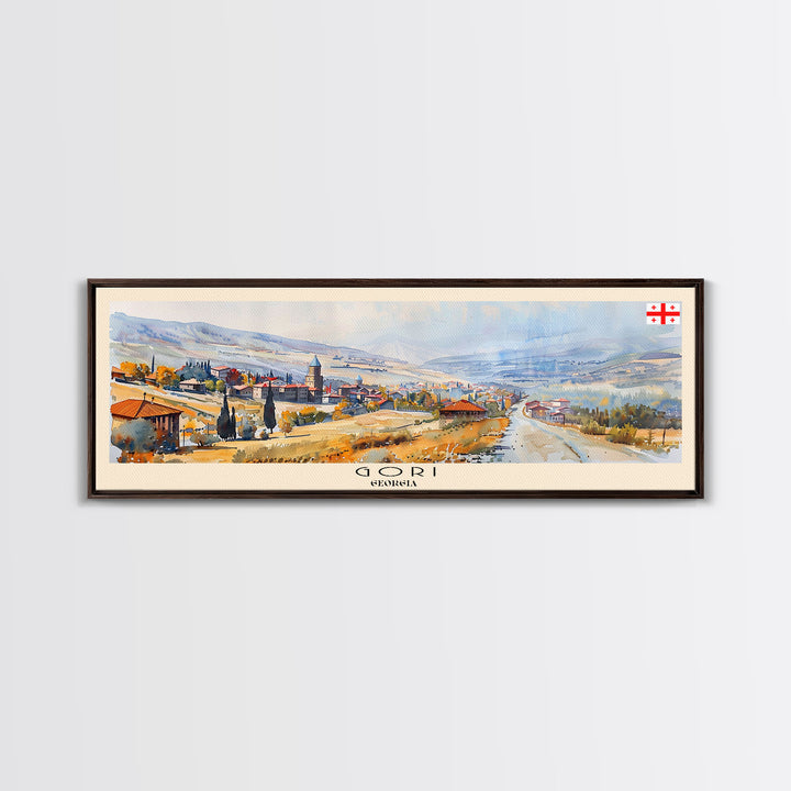 Gori Georgia Travel Print Wall Art, Panoramic City Art, Travel Art, Wall Decor, Vacation Gift, Framed Canvas Print Or Metal Art