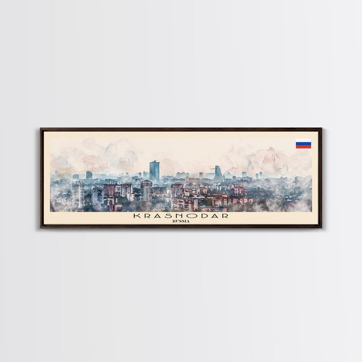 Krasnodar Russia Travel Print Wall Art, Panoramic City Art, Travel Art, Wall Decor, Vacation Gift, Framed Canvas Print Or Metal Art