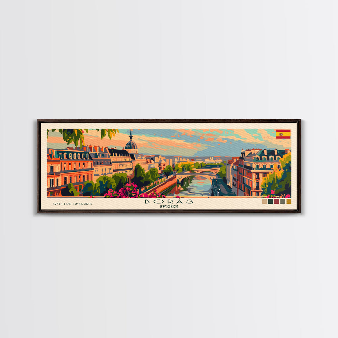 Borås Sweden Travel Art, City Art, Framed Canvas Print or Metal Wall Art, Europe Travel Poster, Panoramic Wall Art, Extra Wide Wall Art