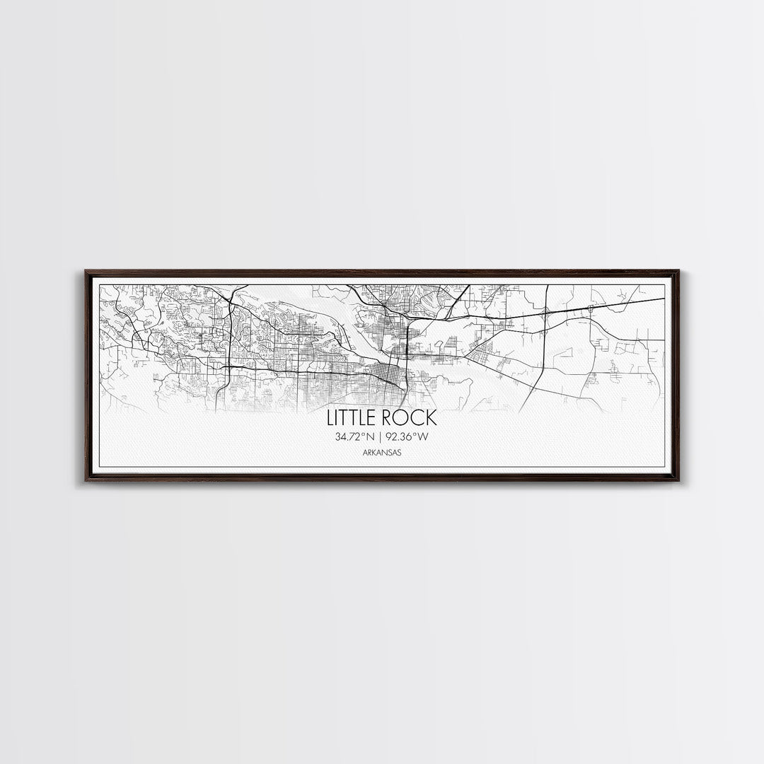 Panoramic Little Rock City Map, Arkansas Art, Map Print, Minimalist Wall Art, Canvas Art, Housewarming Gift, Street Map Art, Closing Gift