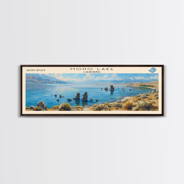 Newfound Lake New Hampshire Framed Canvas Print, Lake House Decor, Panoramic Wall Art, Travel Poster, Scenic Landscape Painting, Contemporary Art