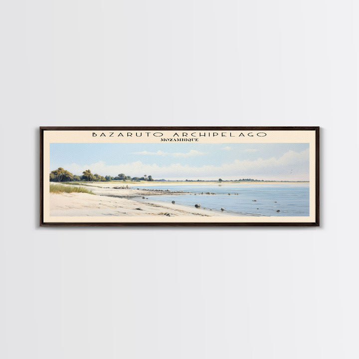 Bazaruto Archipelago Travel Art Framed Canvas Print, COUNTRY Wall Decor, Home Decor, Travel Poster, Vintage Wall Art, Watercolor Painting