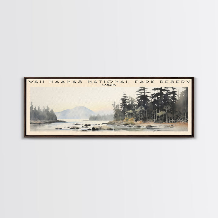 Gwaii Haanas National Park Reserve Retro Style Travel Poster - Framed Canvas Print - COUNTRY Travel Decor | Vintage Style Home Decor - Travel Print - Wall Art
