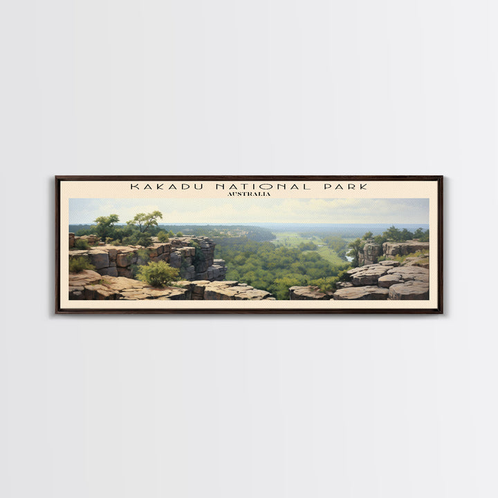 Kakadu National Park Travel Art Framed Canvas Print, COUNTRY Wall Decor, Home Decor, Travel Poster, Vintage Wall Art, Watercolor Painting
