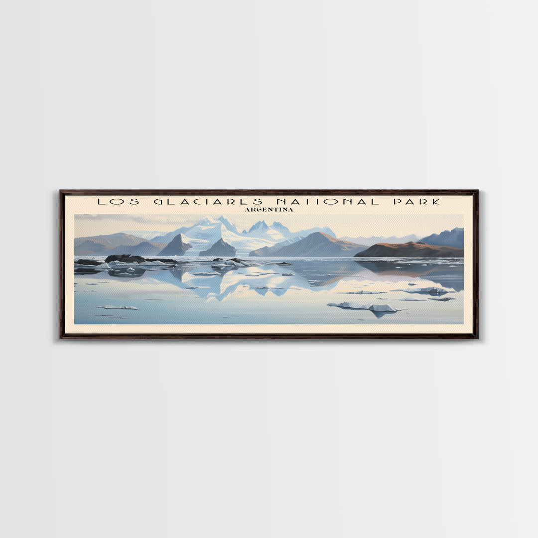 Los Glaciares National Park Framed Canvas Print Travel Poster | Wall Art | Home Decor | Gift For Travel Lover | Wall Hanging | Original Art