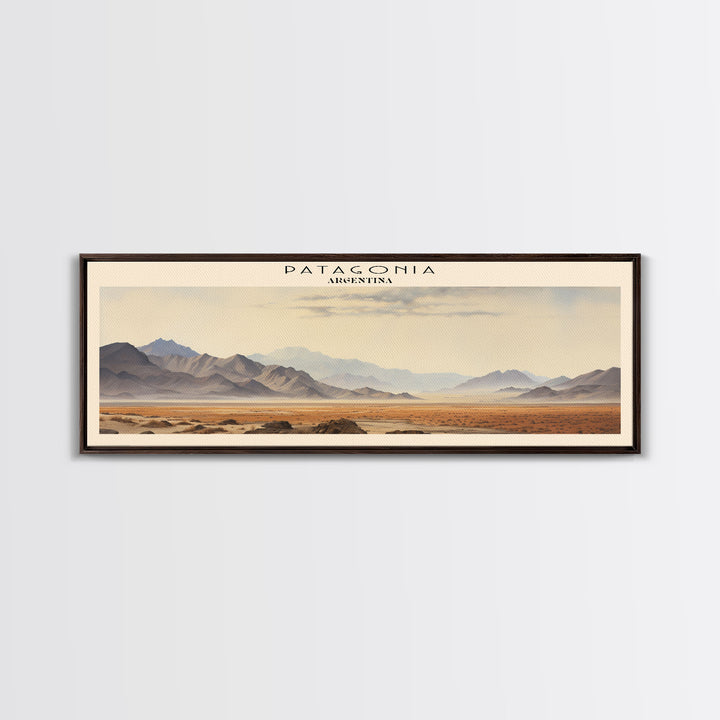 Patagonia COUNTRY Travel Poster Print, Framed Canvas Print, COUNTRY Travel Art, Wood Framed Art, Wall Hanging, Home Decor