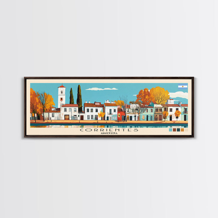 Corrientes, Argentina Panoramic Canvas Print, Corrientes, Argentina Painting, Argentina Art, Corrientes Travel Poster, Travel Art, Vacation Gift