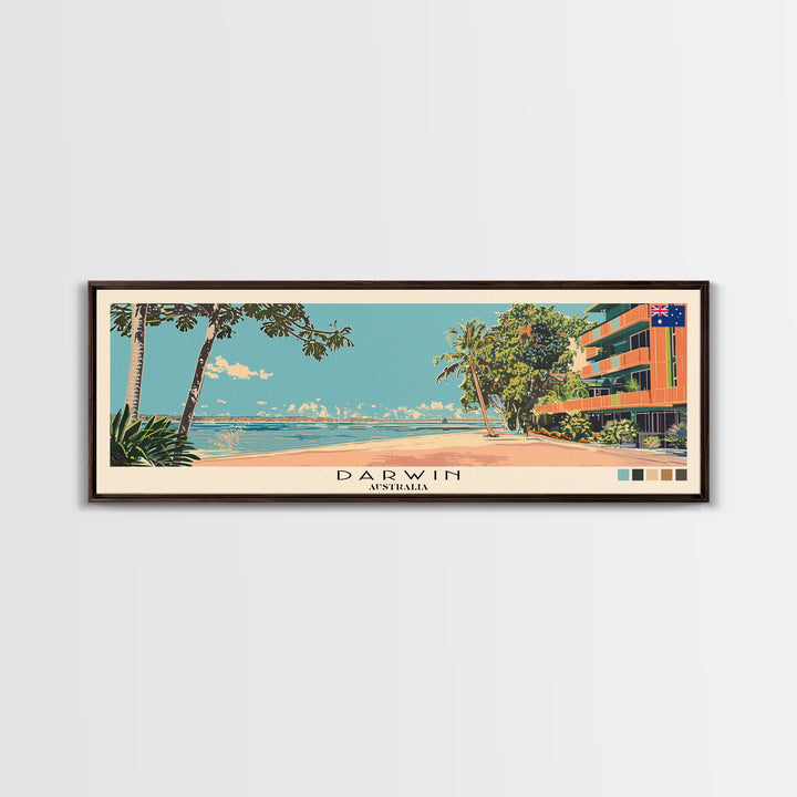 Darwin, Australia Panoramic Canvas Print, Darwin, Australia Painting, Australia Art, Darwin Travel Poster, Travel Art, Housewarming Gift