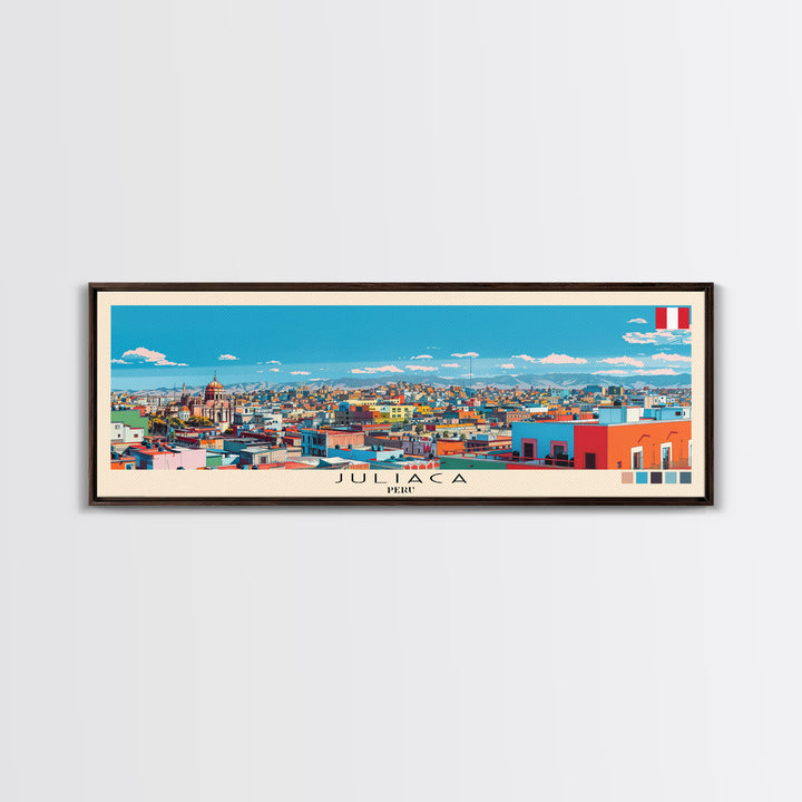 Juliaca, Peru Panoramic Canvas Print, Juliaca, Peru Painting, Peru Art, Juliaca Travel Poster, Travel Art, Guest Room Painting