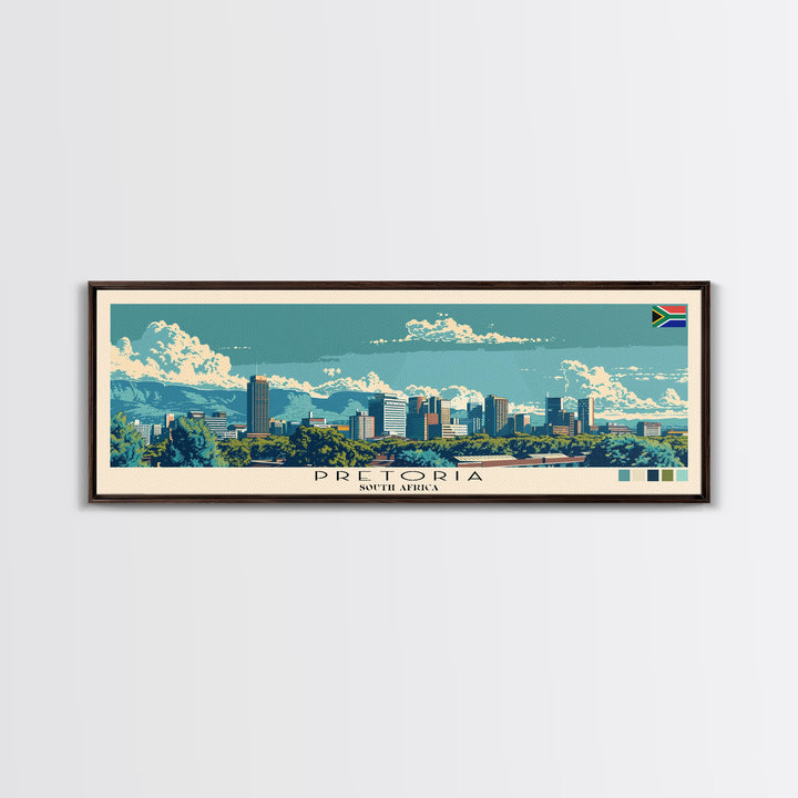 Pretoria, South Africa Panoramic Canvas Print, Pretoria, South Africa Painting, South Africa Art, Pretoria Travel Poster, Travel Art, Guest Room Painting