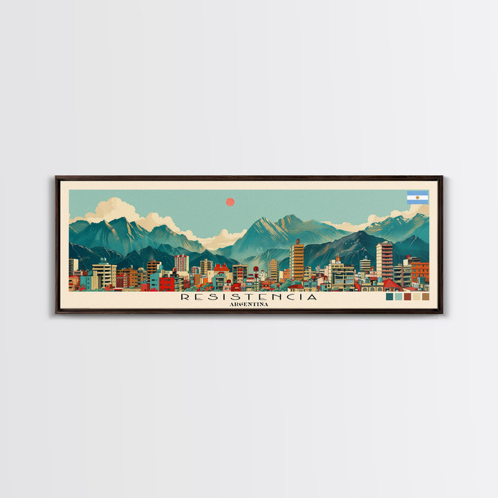 Resistencia, Argentina Panoramic Canvas Print, Resistencia, Argentina Painting, Argentina Art, Resistencia Travel Poster, Travel Art, Guest Room Painting