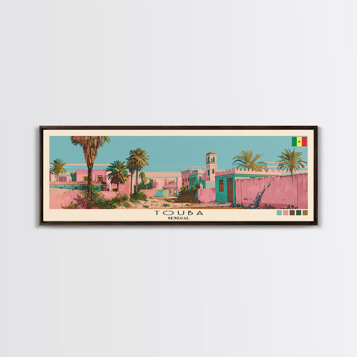 Touba, Senegal Panoramic Canvas Print, Touba, Senegal Painting, Senegal Art, Touba Travel Poster, Travel Art, Guest Room Painting