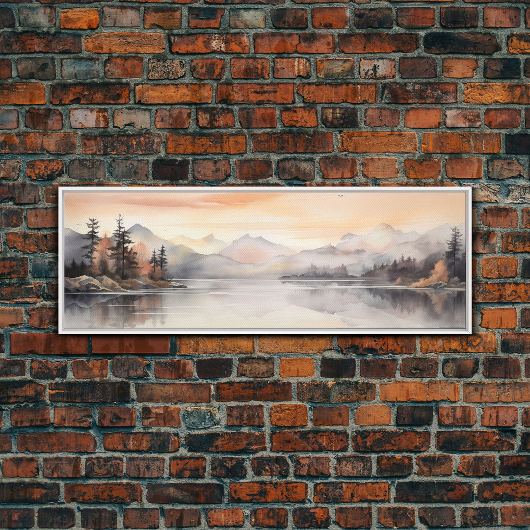 Fall Wall Art, Watercolor Landscape Painting Framed Canvas Print, Landscape Painting, Oil Painting, Vintage Landscap, Fall Landscape