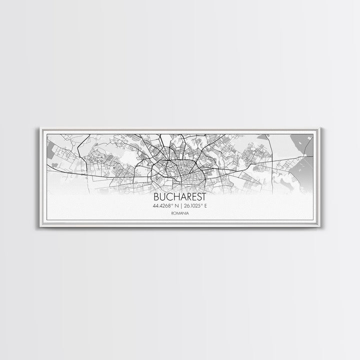 Panoramic Bucharest City Map, Romania Art, Map Print, Minimalist Wall Art, Canvas Art, Housewarming Gift, Street Map Art, Closing Gift