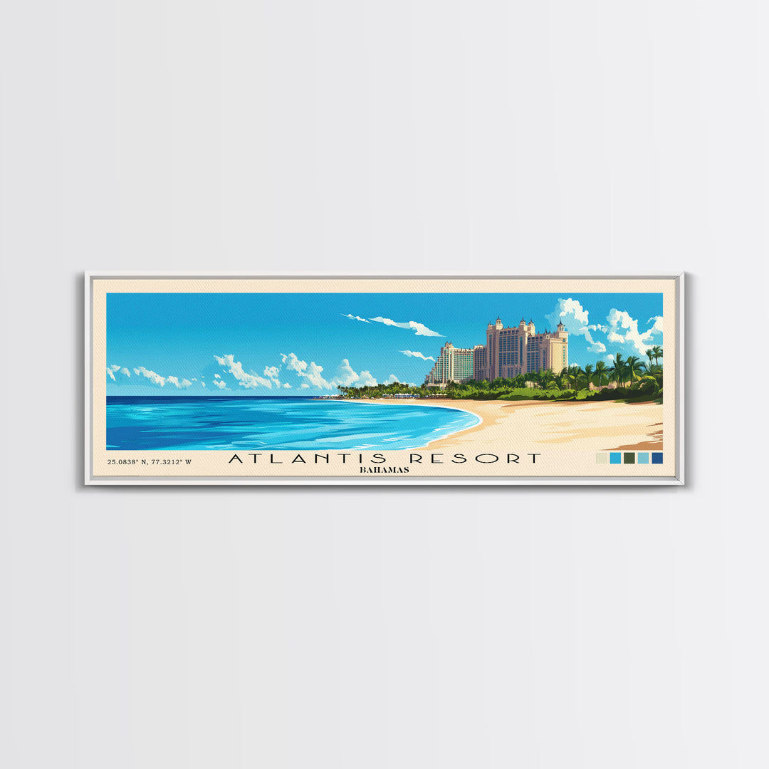 Atlantis Resort, Bahamas Panoramic Print, Vacation Gift, Bahamas Wall Art, Vacation Wall Art, Vacatation Memories, Beach Decor, Beach Or Lakehouse Art