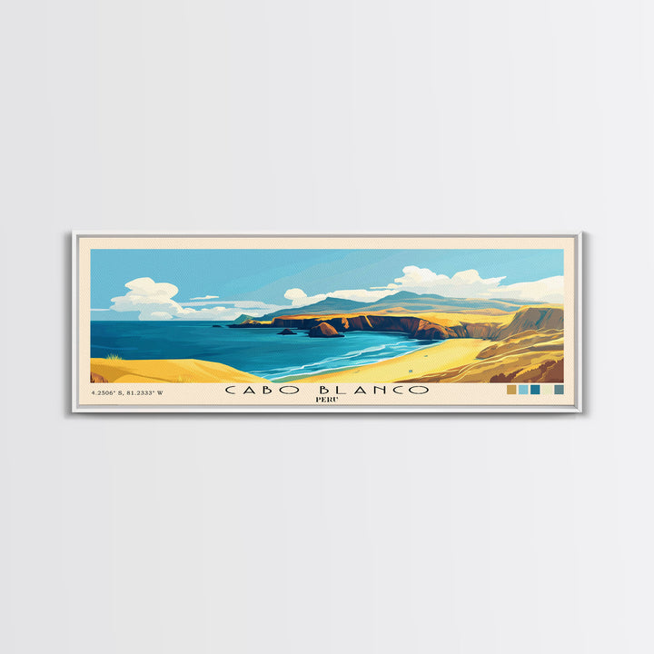 Cabo Blanco, Peru Panoramic Print, Vacation Gift, Peru Wall Art, Vacation Wall Art, Vacatation Memories, Beach Decor, Beach Or Lakehouse Art