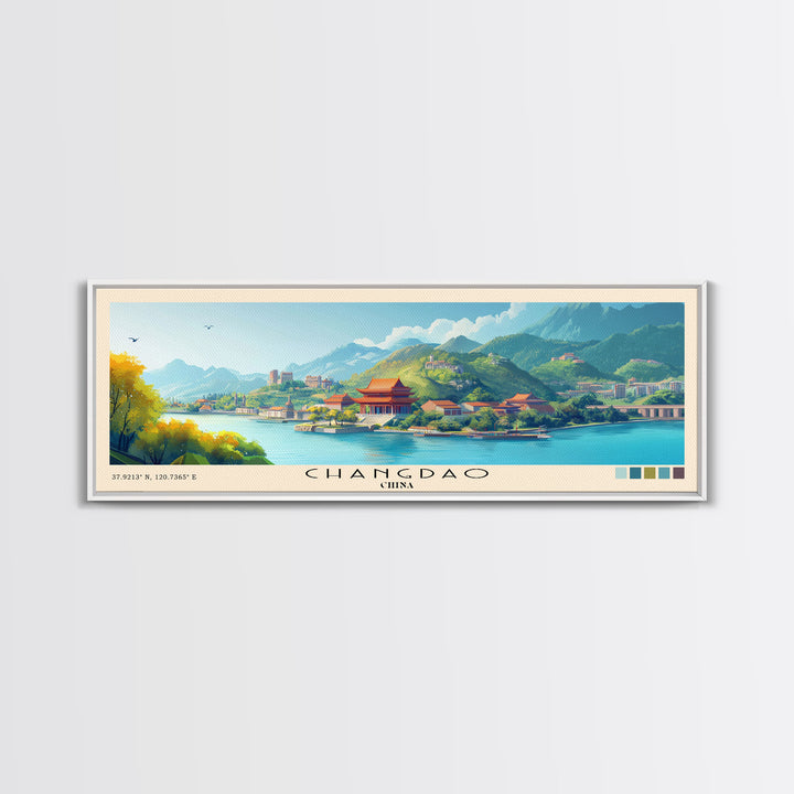 Changdao, China Panoramic Print, Vacation Gift, China Wall Art, Vacation Wall Art, Vacatation Memories, Beach Decor, Beach Or Lakehouse Art