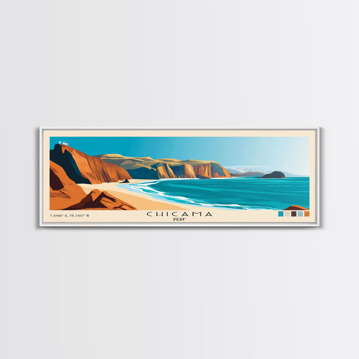 Chicama, Peru Panoramic Print, Vacation Gift, Peru Wall Art, Vacation Wall Art, Vacatation Memories, Beach Decor, Beach Or Lakehouse Art