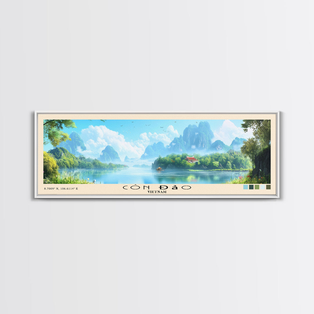 Côn Đảo, Vietnam Panoramic Beach Print, Vacation Gift, Vietnam Wall Art, Beach Painting, Beach Decor, Beach Painting