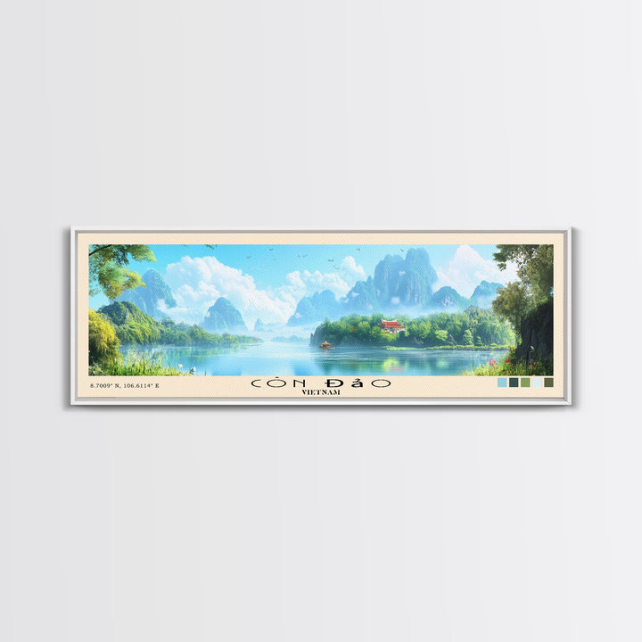 Côn Đảo, Vietnam Panoramic Beach Print, Vacation Gift, Vietnam Wall Art, Beach Painting, Beach Decor, Beach Painting