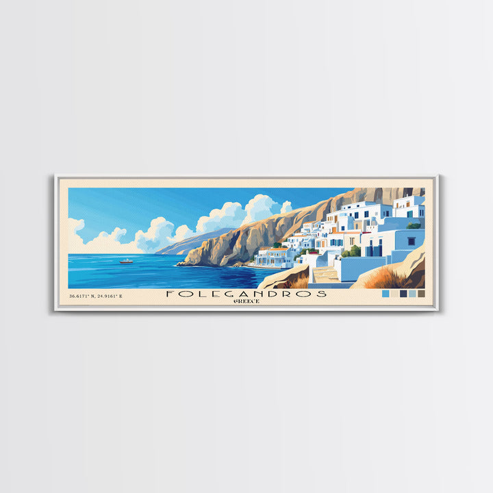 Folegandros, Greece Panoramic Print, Vacation Gift, Greece Wall Art, Vacation Wall Art, Vacatation Memories, Beach Decor, Beach Or Lakehouse Art