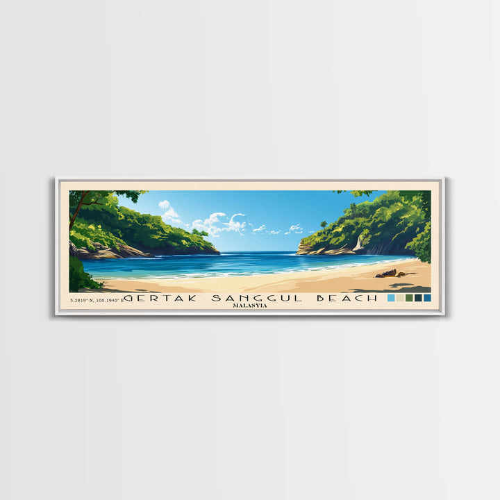 Gertak Sanggul Beach, Malasyia Panoramic Print, Vacation Gift, Malasyia Wall Art, Vacation Wall Art, Vacatation Memories, Beach Decor, Beach Or Lakehouse Art