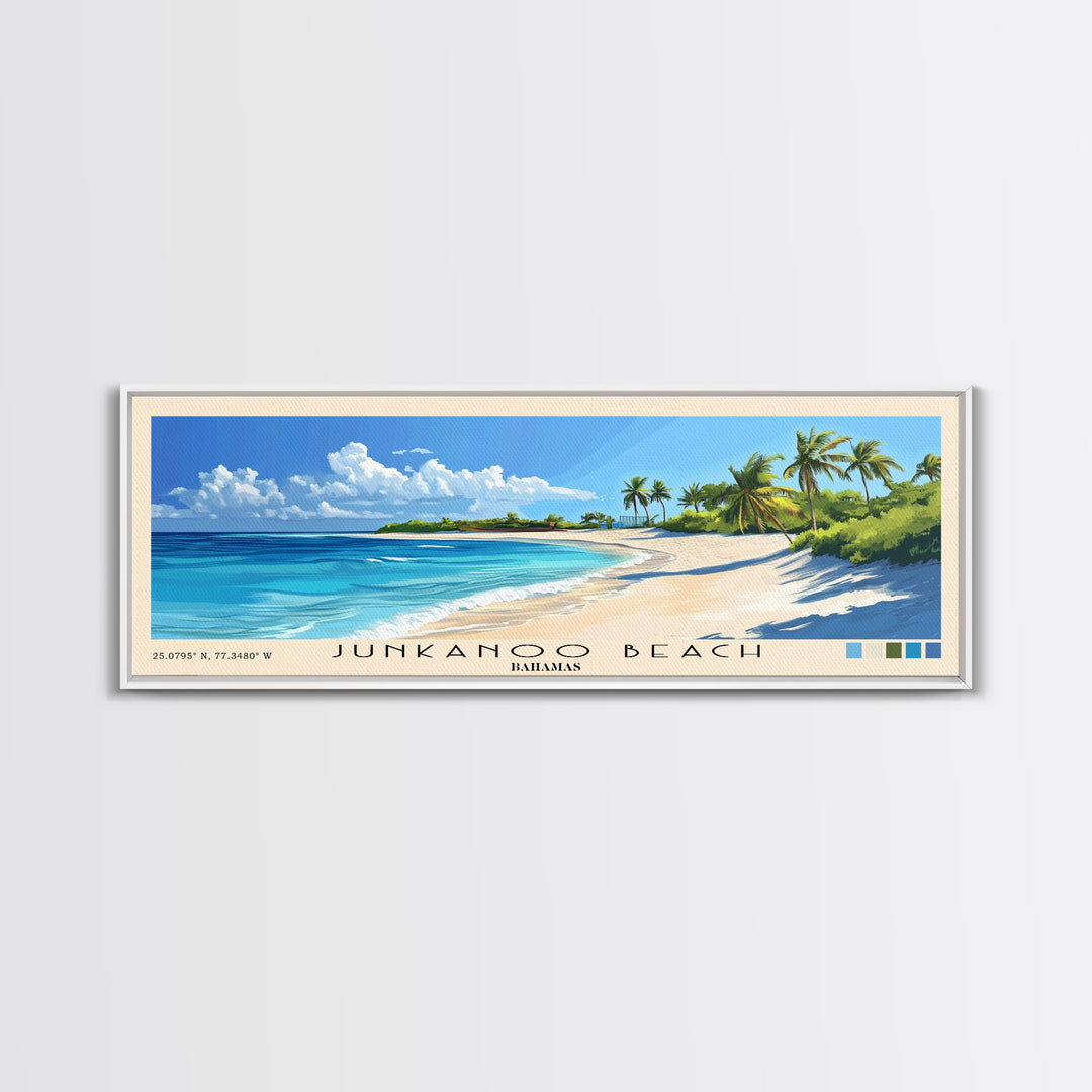 Junkanoo Beach, Bahamas Panoramic Print, Vacation Gift, Bahamas Wall Art, Vacation Wall Art, Vacatation Memories, Beach Decor, Beach Or Lakehouse Art