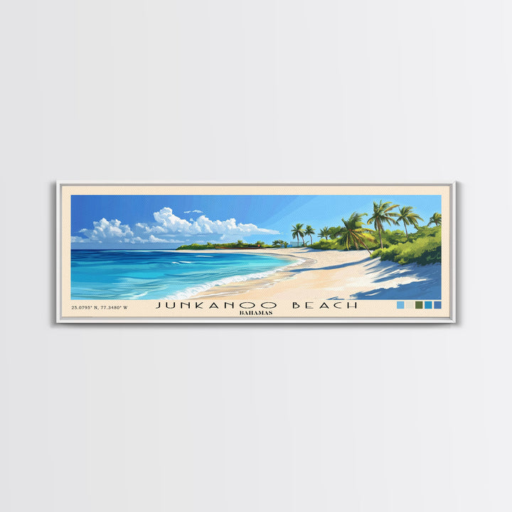 Junkanoo Beach, Bahamas Panoramic Print, Vacation Gift, Bahamas Wall Art, Vacation Wall Art, Vacatation Memories, Beach Decor, Beach Or Lakehouse Art