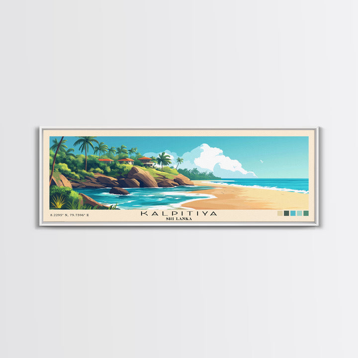 Kalpitiya, Sri Lanka Panoramic Print, Vacation Gift, Sri Lanka Wall Art, Beach Painting, Beach Decor, Beach Or Lakehouse Art