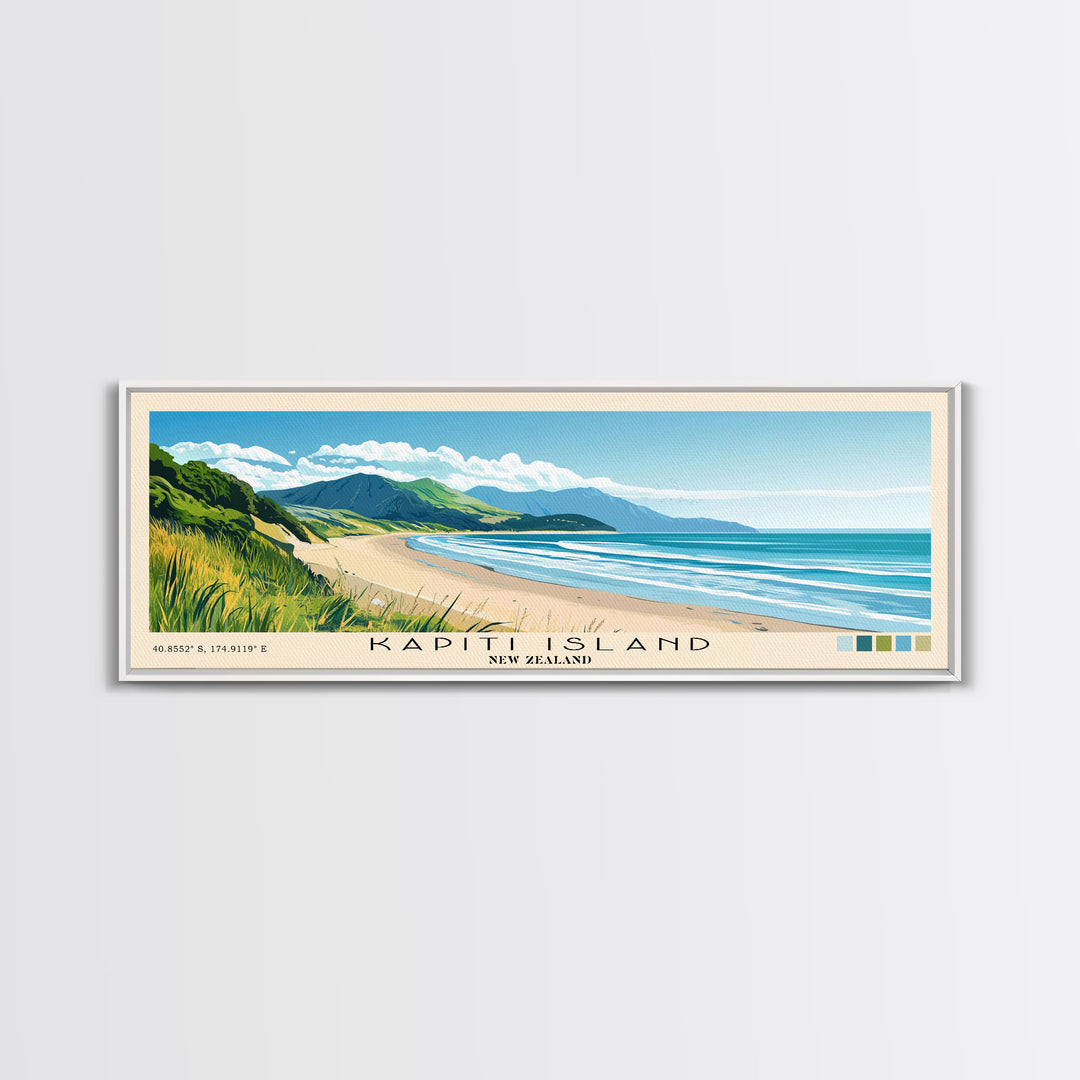 Kapiti Island, New Zealand Panoramic Print, Vacation Gift, New Zealand Wall Art, Vacation Wall Art, Vacatation Memories, Beach Decor, Beach Or Lakehouse Art