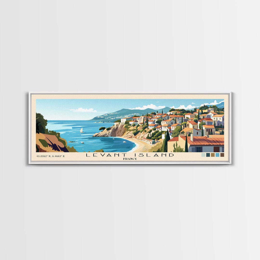 Levant Island, France Panoramic Print, Vacation Gift, France Wall Art, Vacation Wall Art, Vacatation Memories, Beach Decor, Beach Or Lakehouse Art