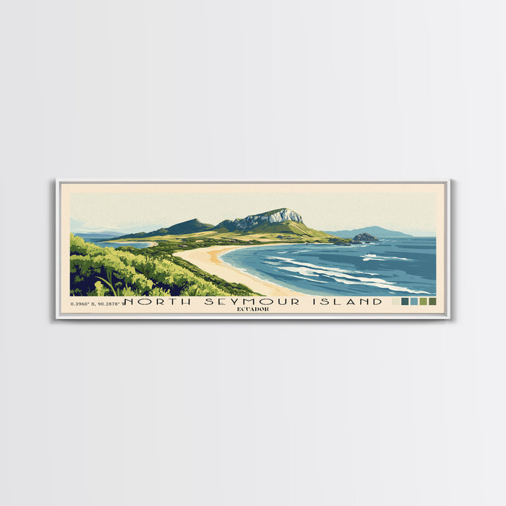 North Seymour Island, Ecuador Panoramic Print, Vacation Gift, Ecuador Wall Art, Vacation Wall Art, Vacatation Memories, Beach Decor, Beach Or Lakehouse Art