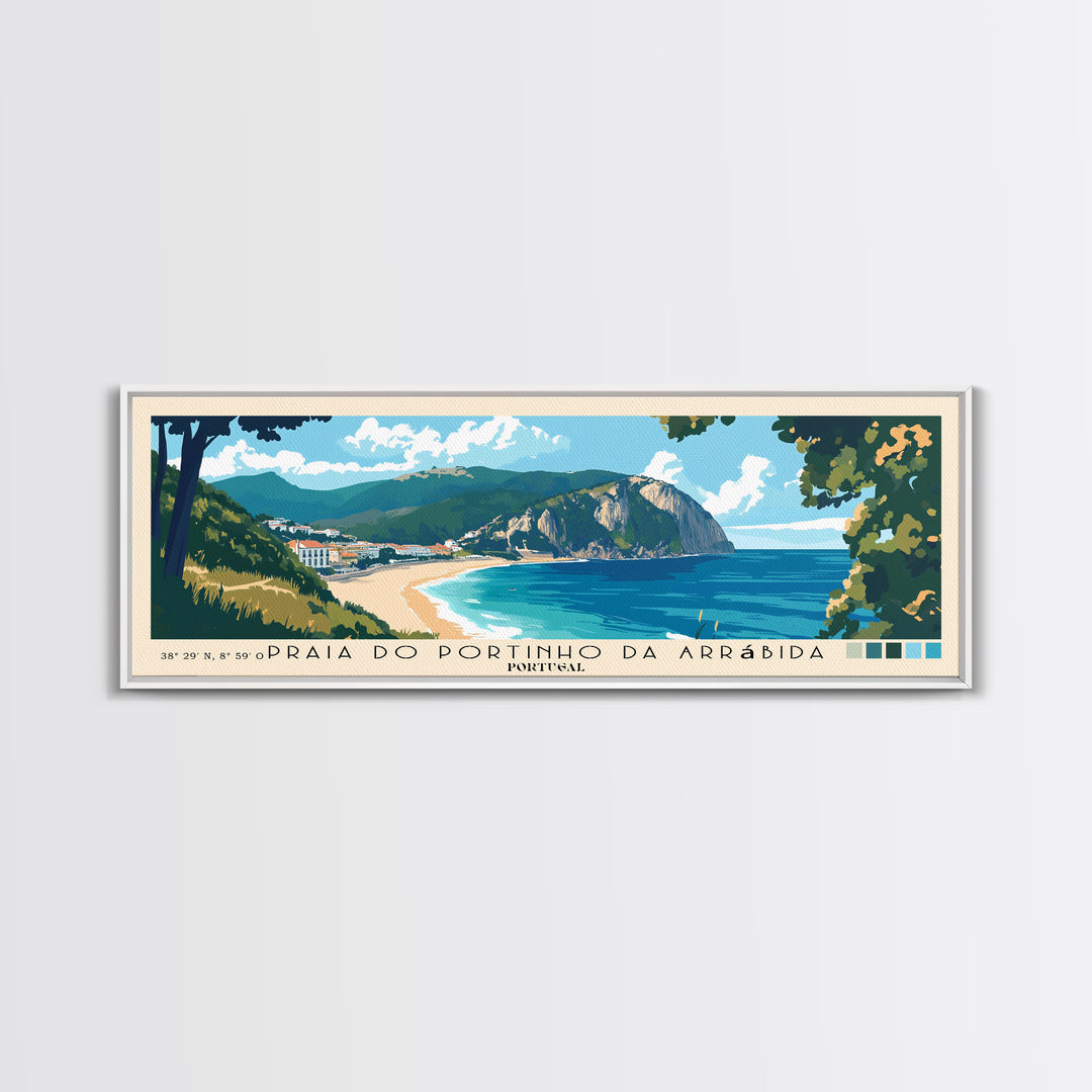 Praia do Portinho da Arrábida, Portugal Panoramic Print, Vacation Gift, Portugal Wall Art, Vacation Wall Art, Vacatation Memories, Beach Decor, Beach Or Lakehouse Art