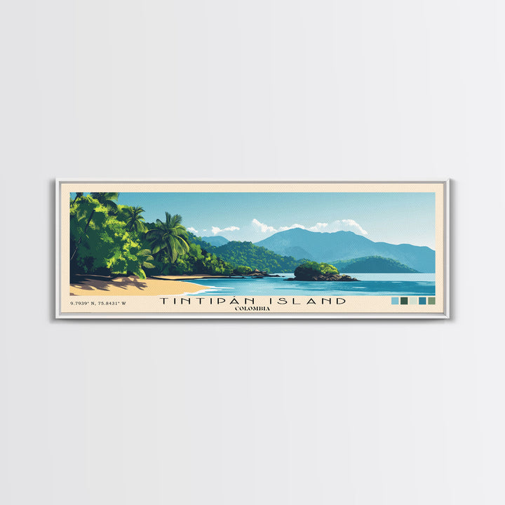 Tintipán Island, Colombia Panoramic Print, Vacation Gift, Colombia Wall Art, Vacation Wall Art, Vacatation Memories, Beach Decor, Beach Or Lakehouse Art