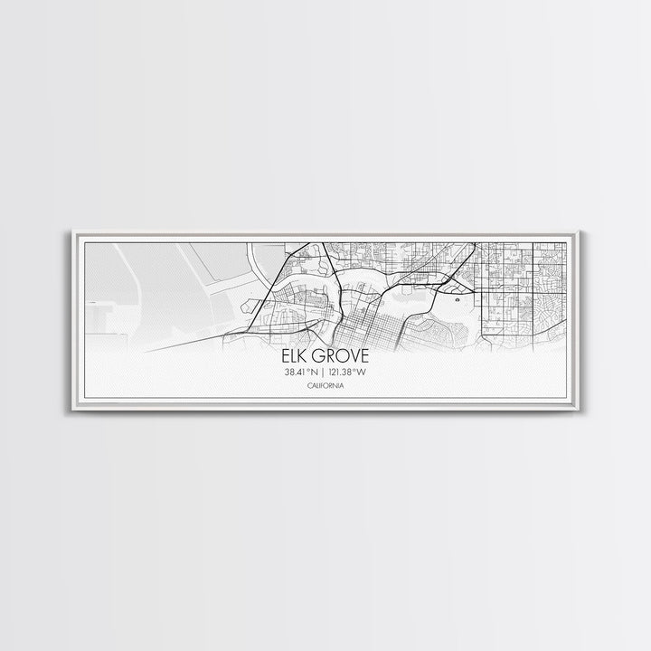 Panoramic Elk Grove City Map, California Art, Map Print, Minimalist Wall Art, Canvas Art, Housewarming Gift, Street Map Art, Closing Gift