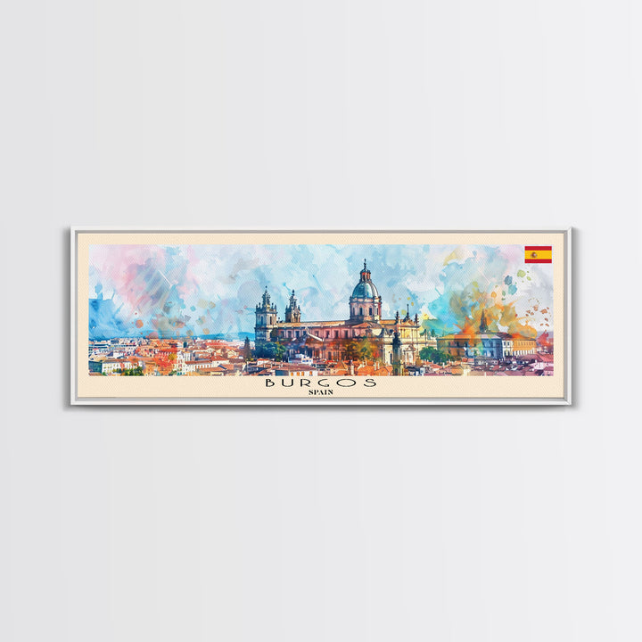 Burgos Spain Wall Art, Panoramic Travel Poster, Panoramic Framed Canvas Print, City Wall Art, Wall Hanging Home Decor, Travel Art