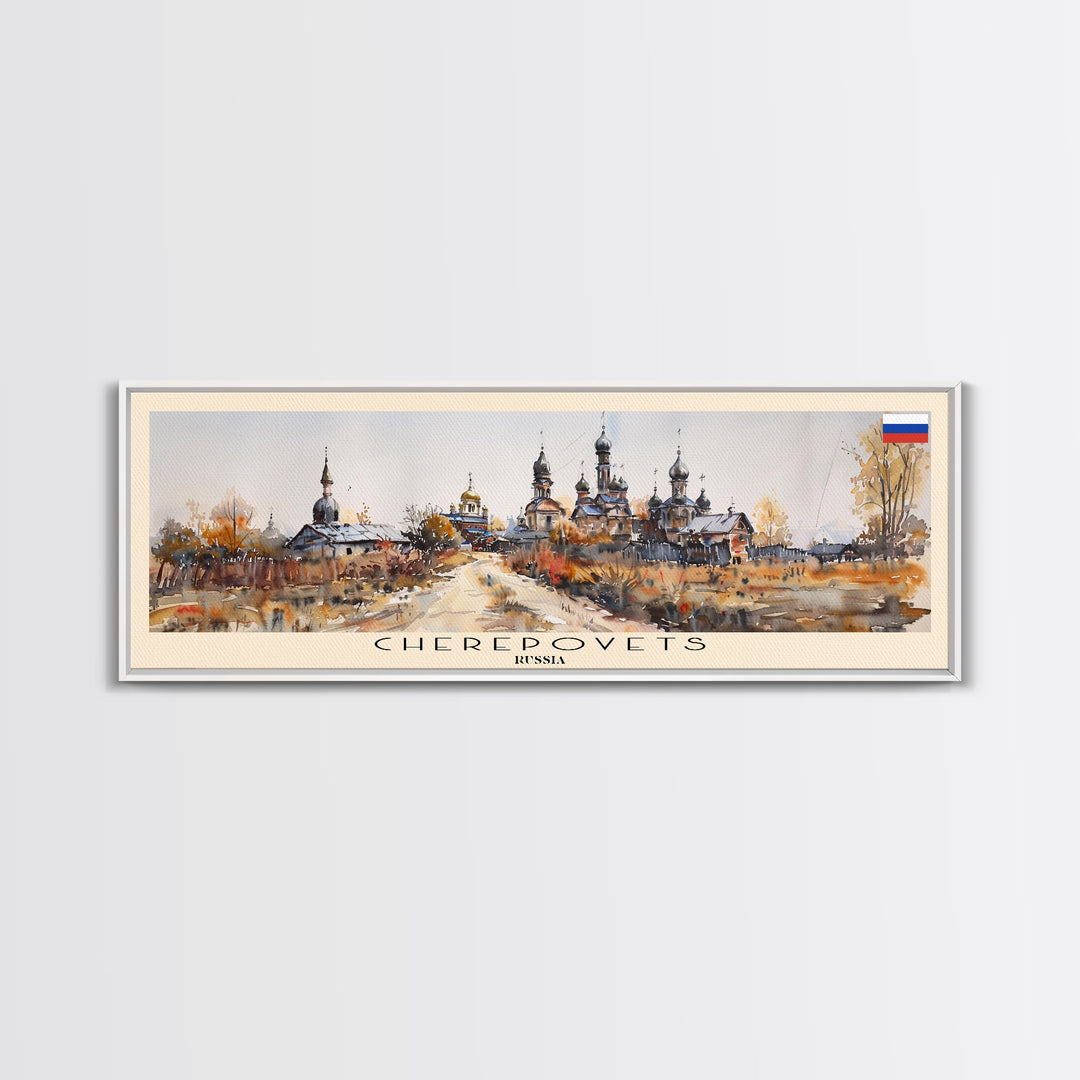 Cherepovets Russia Travel Print Wall Art, Panoramic City Art, Travel Art, Wall Decor, Vacation Gift, Framed Canvas Print Or Metal Art