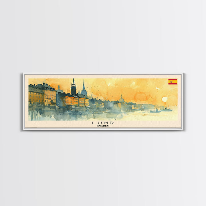 Lund Sweden Travel Print Wall Art, Panoramic City Art, Travel Art, Wall Decor, Vacation Gift, Framed Canvas Print Or Metal Art