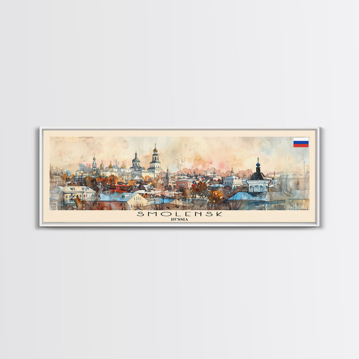 Smolensk Russia Travel Art, City Art, Framed Canvas Print or Metal Wall Art, Europe Travel Poster, Panoramic Wall Art, Extra Wide Wall Art