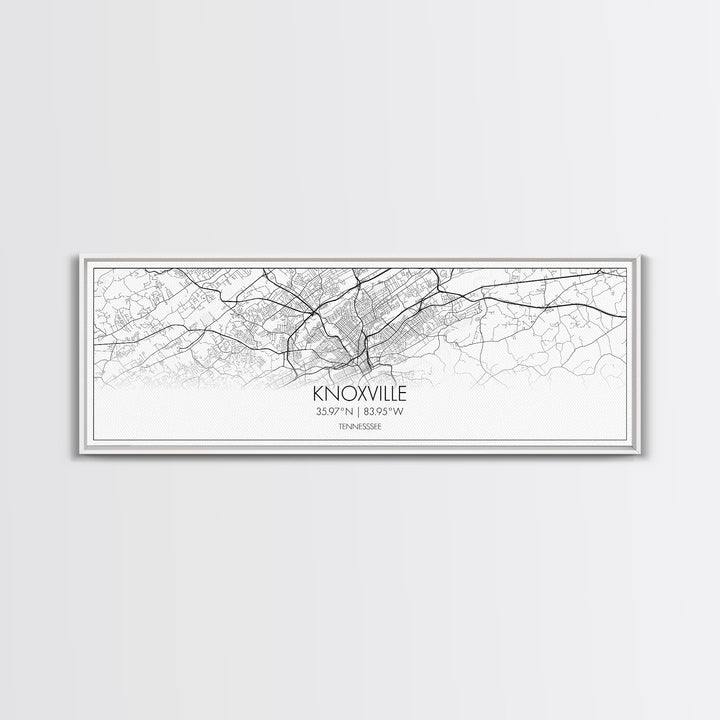 Panoramic Knoxville City Map, Tennessee Art, Map Print, Minimalist Wall Art, Canvas Art, Housewarming Gift, Street Map Art, Closing Gift