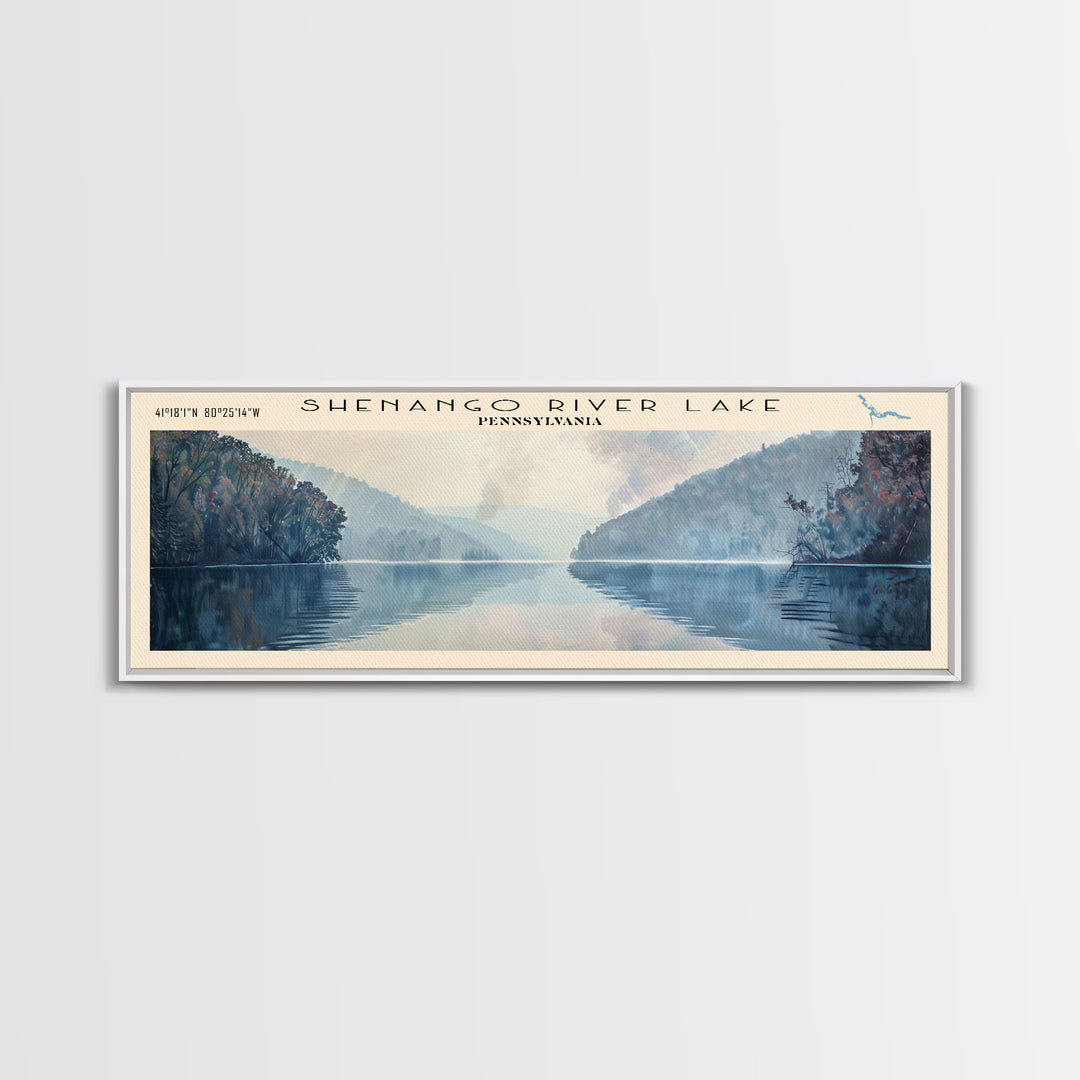 South Lake California Panoramic Framed Canvas Print, Lake House Decor, Wall Art, Travel Poster, Serene Landscape, Modern Art