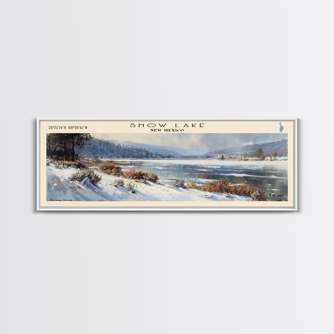 Summerville Lake West Virginia Panoramic Wall Art, Framed Canvas Print, Lake House Decor, Travel Poster, Scenic Lake Painting, Living Room Decor