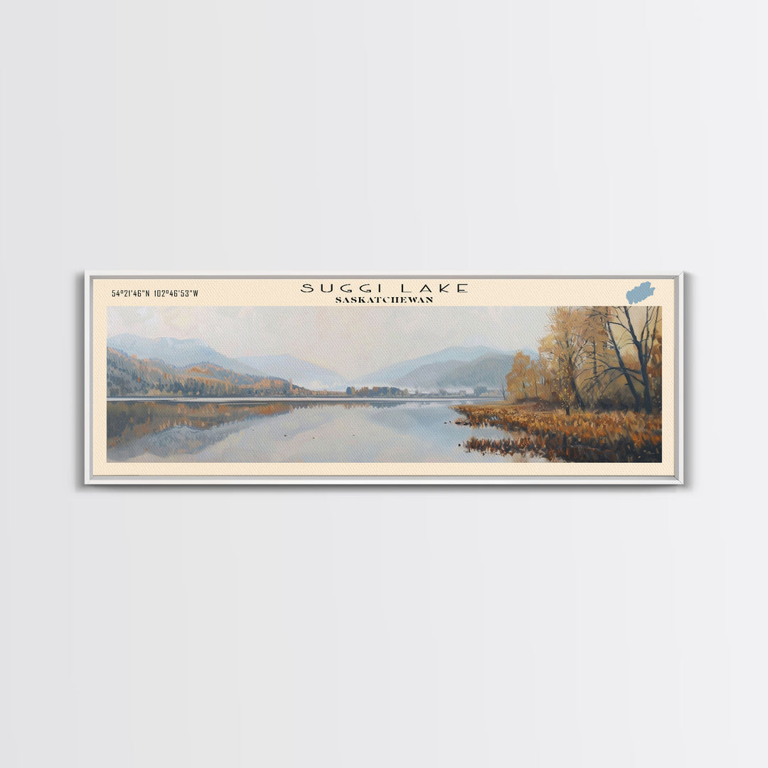 Tempe Town Lake Arizona Panoramic Wall Art, Framed Canvas Print, Lake House Decor, Travel Poster, Scenic Lake Scene, Living Room Decor, Bedroom Art