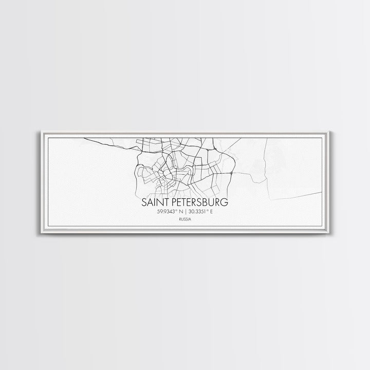 Panoramic Saint Petersburg City Map, Russia Art, Map Print, Minimalist Wall Art, Canvas Art, Housewarming Gift, Street Map, Closing Gift