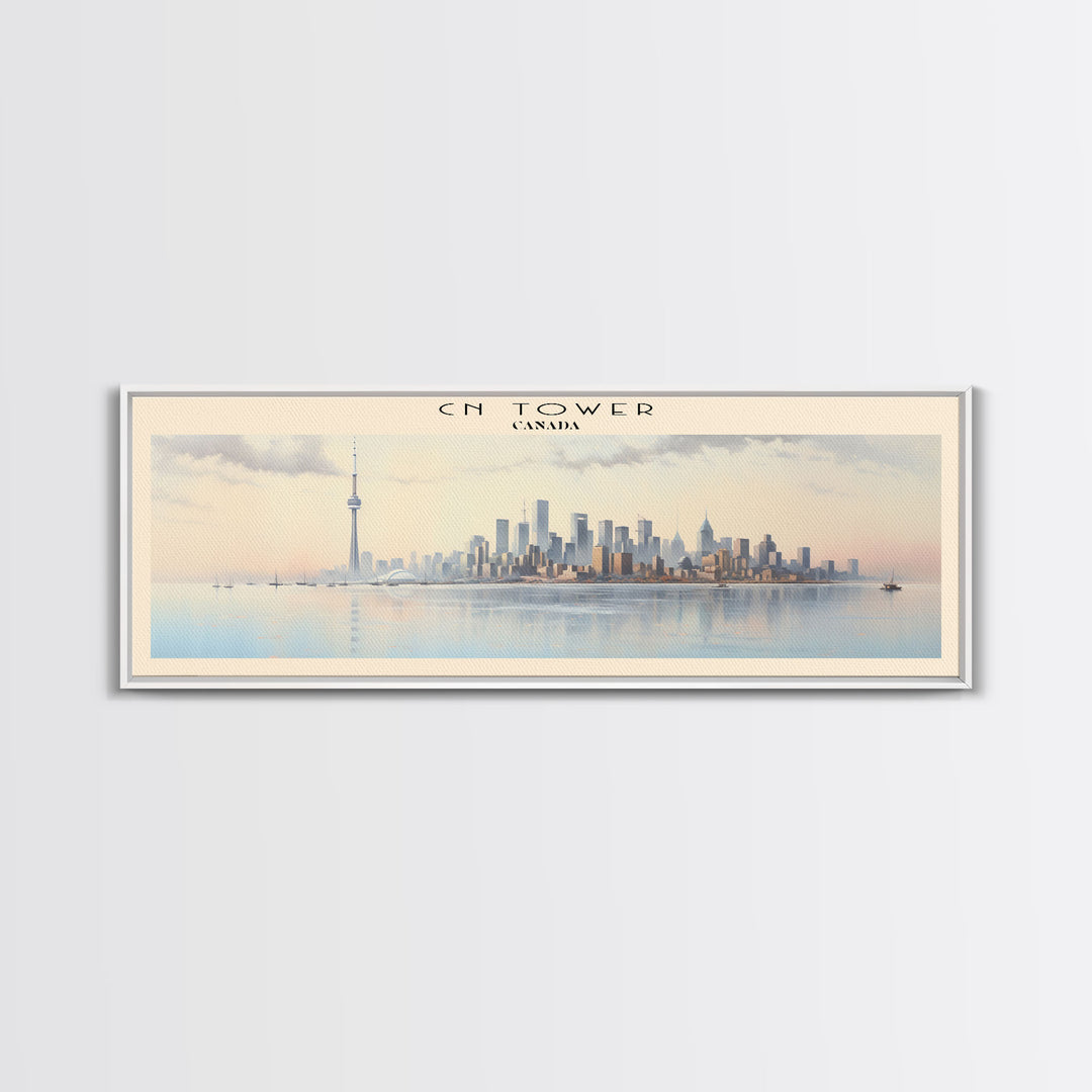 CN Tower Framed Canvas Print Travel Poster | Wall Art | Home Decor | Gift For Travel Lover | Wall Hanging | Original Art