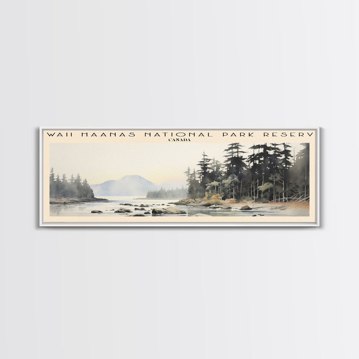 Gwaii Haanas National Park Reserve Retro Style Travel Poster - Framed Canvas Print - COUNTRY Travel Decor | Vintage Style Home Decor - Travel Print - Wall Art
